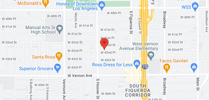 map of 802 W 42nd Los Angeles, CA 90037